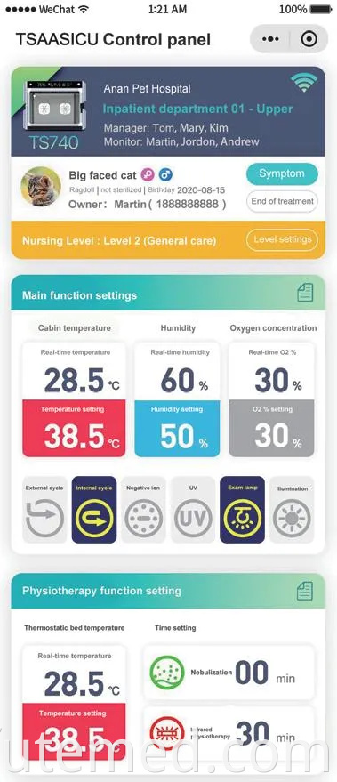 Pet ICU Incubator Animal ICU with Temperature Self-Adaption Adjustment System